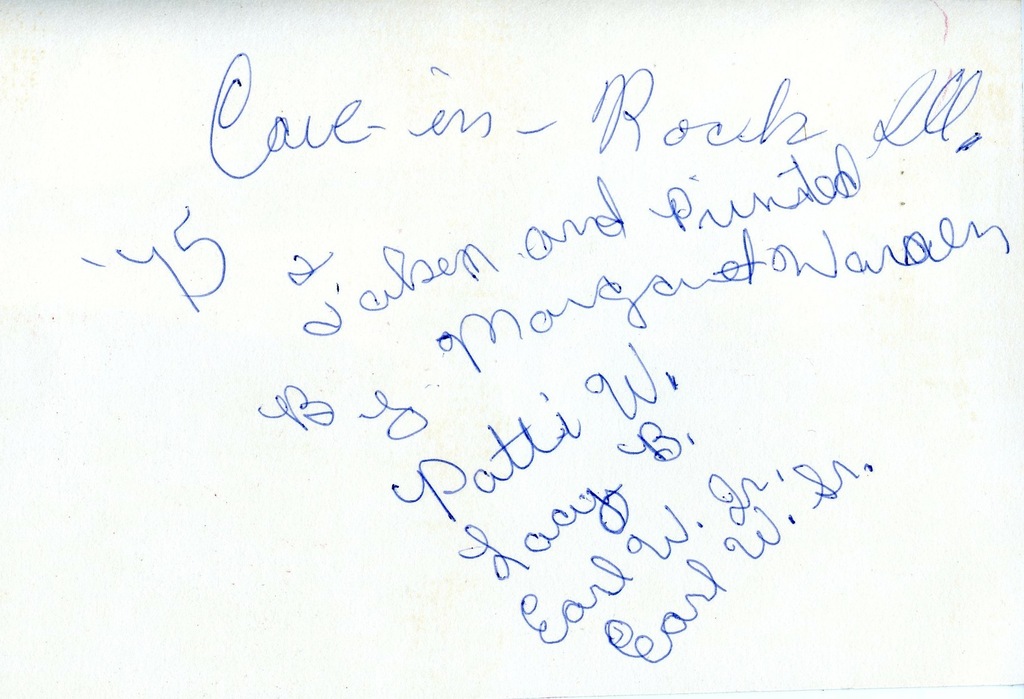 Metadata on the back of a photo