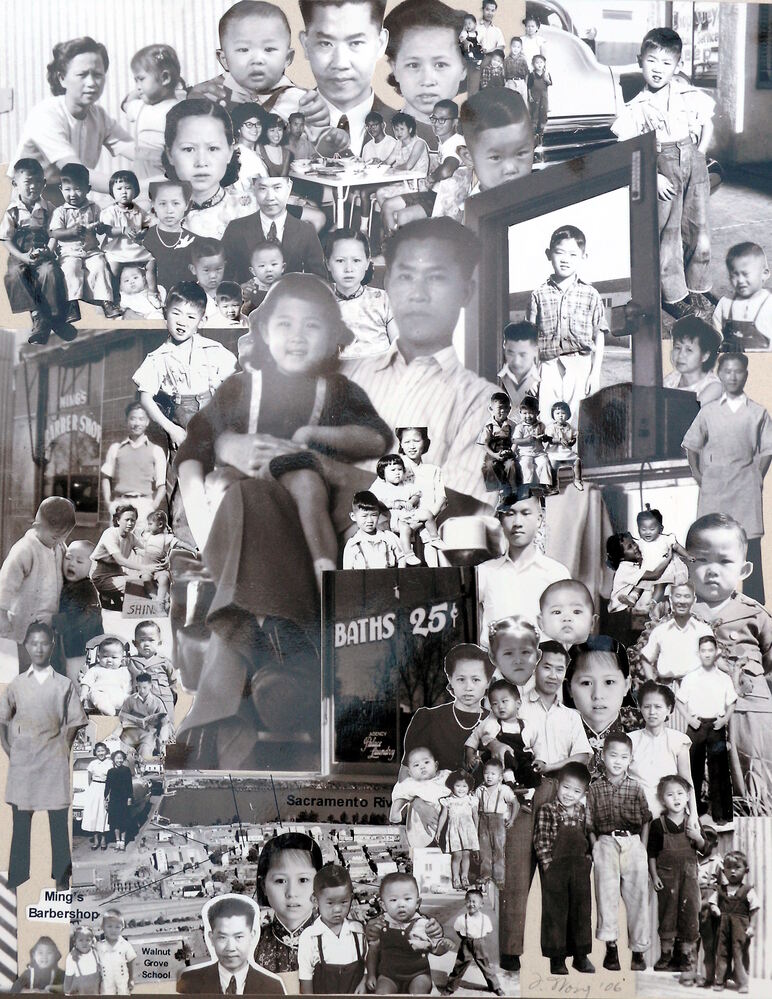 “Gold Mountain: Ming Nee Mah” collage (2007) by Flo Oy Wong