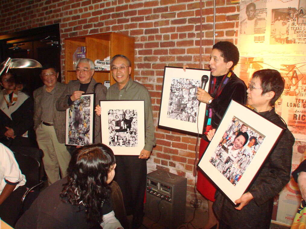 Gene O. Chan, Jerry Fat, Kim Curry-Evans and Flo Oy Wong at the opening of Whispers of the Past (2007)