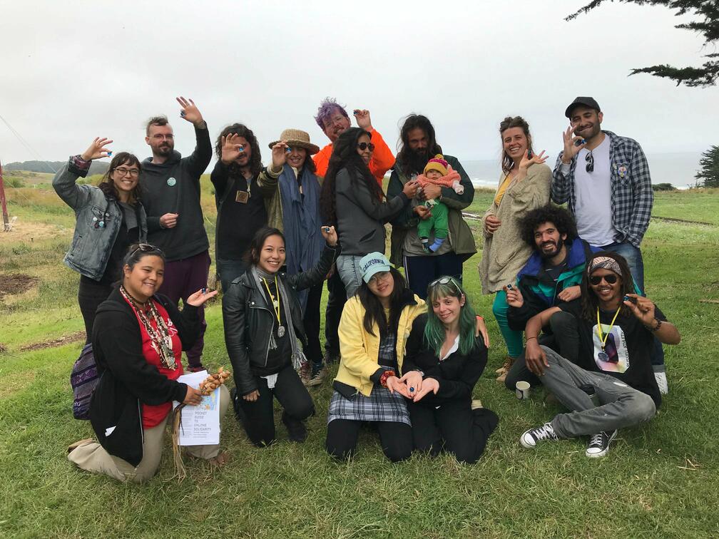 DWeb Fellows & friends receive blue marbles with gratitude at the close of DWeb Camp 2019.