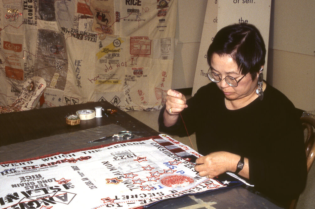 “Flo Oy Wong, made in usa: Angel Island Shhh,” photo by Lenore Chinn.